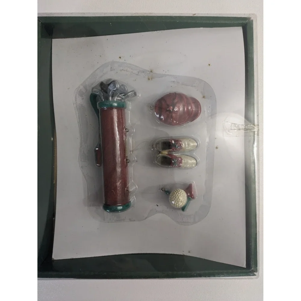 Vintage DEPARTMENT 56 PASTIMES GOLF GOLFER CHRISMAS TREE ORNAMENTS NOS Z22